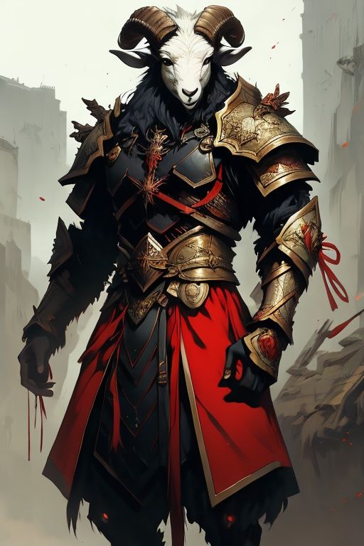 absurdres,1boy,solo,*****,incredibly absurdres,reality,full_shot,armor,<lora:sheep:1>,sheep,