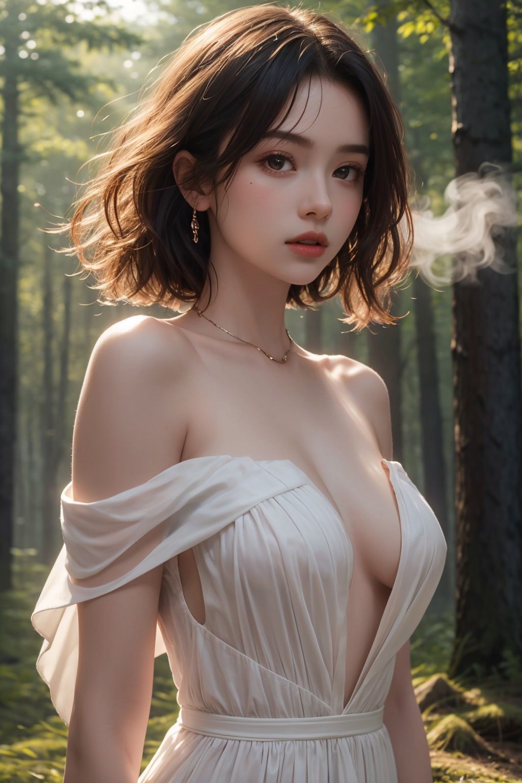 1 girl,  thereal beauty,  elegant off-shoulder dress on Tensor.Art