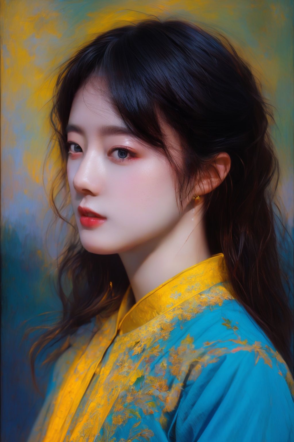 Best quality, masterpiece, realistic, HDR,UHD,8K,1girl, <lora:撞色-000019:0.5>，feature