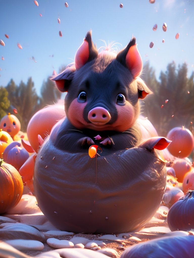pigtoy,bitter gourd pig,solo,star \(sky\),Long-range shooting,grapes,photorealistic,realistic,(masterpiece:1.2) cinematic effects,((best quality))8k,high detailed,ultra-detailed,<lora:泡泡马特1:0.8>,