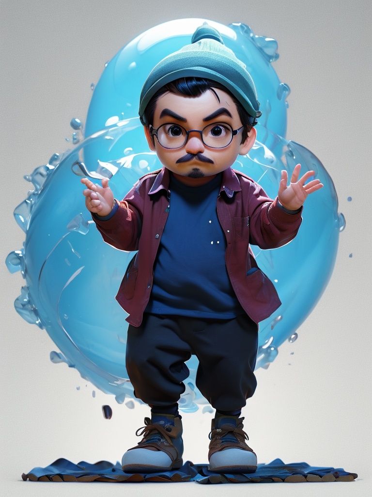 paopaomate,<lora:paopaomate12:0.8>,masterpiece, best quality, 8K, collared shirt, official art, ultra high res, 1boy, old man, fat man, food, mustache, v-shaped eyebrows, male focus, thick eyebrows, solo, black-framed eyewear, hat, shoes, holding, shirt, standing, glasses, red headwear, facial hair, short sleeves, full body, looking at viewer, holding food, employee uniform, black eyes, red shirt, simple background, grey background, socks, uniform, shorts