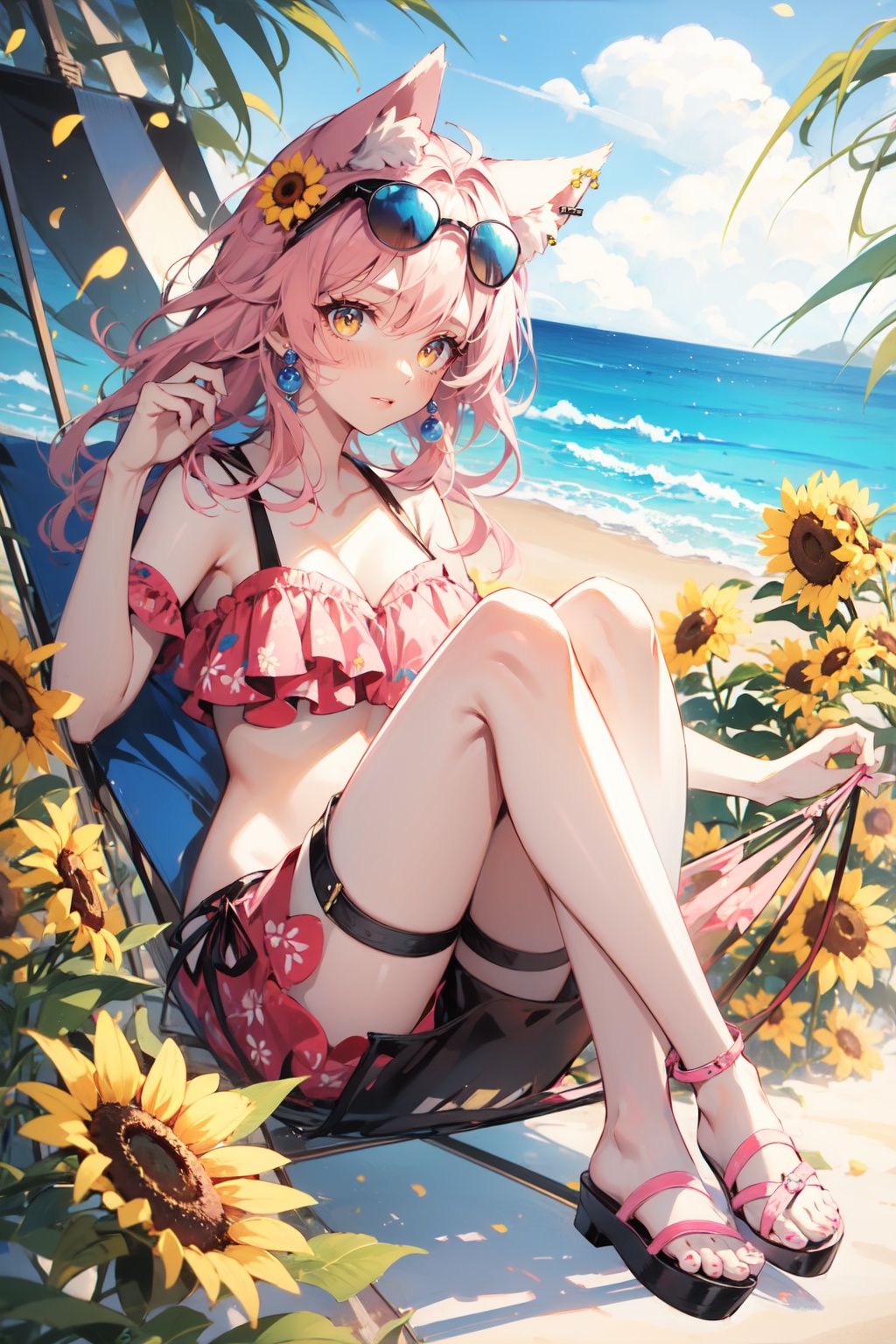1girl,  pink hair,  fruit on Tensor.Art