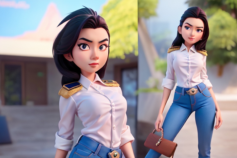 Shaping many angles of a Pixar-style cartoon character,  female,  23 years old on Tensor.Art