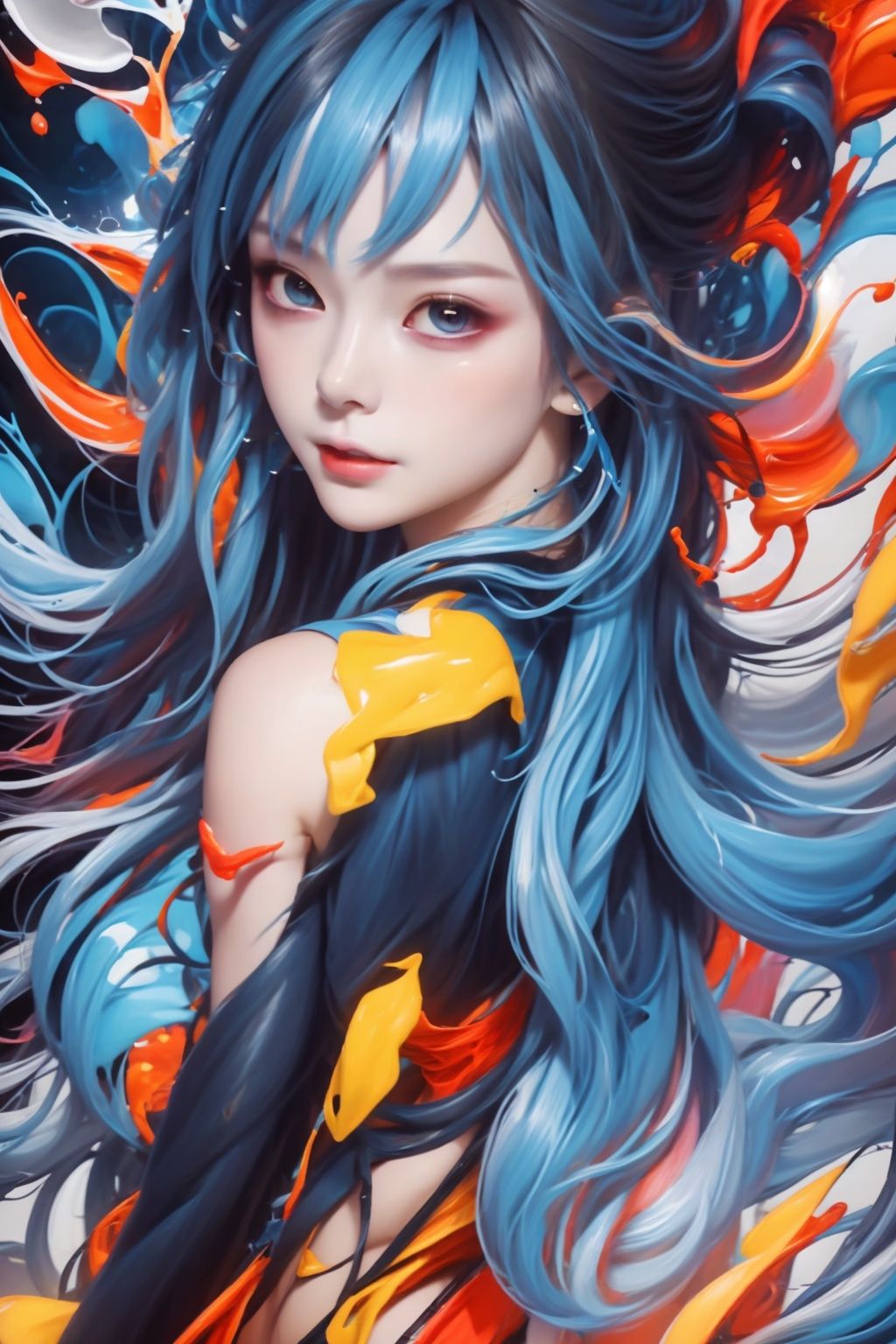  Best quality, 8k, cg,particulars,1girl,Graffiti,Dazzling colors,Ultra-High,Hyperdetail