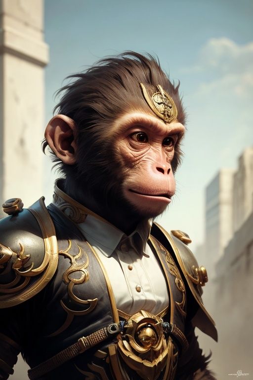 absurdres,1boy,solo,*****,incredibly absurdres,reality,full_shot,<lora:monkey:0.8>,monkey,armor,