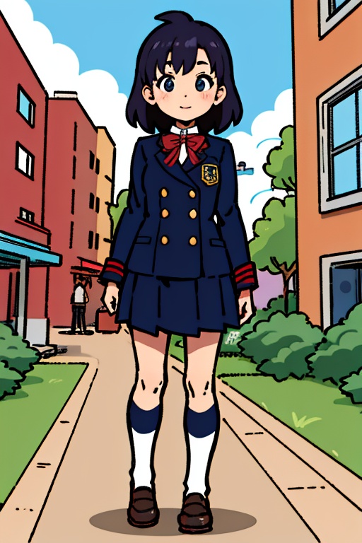best quality,  high resolution,  a woman that is standing in front of a building on Tensor.Art