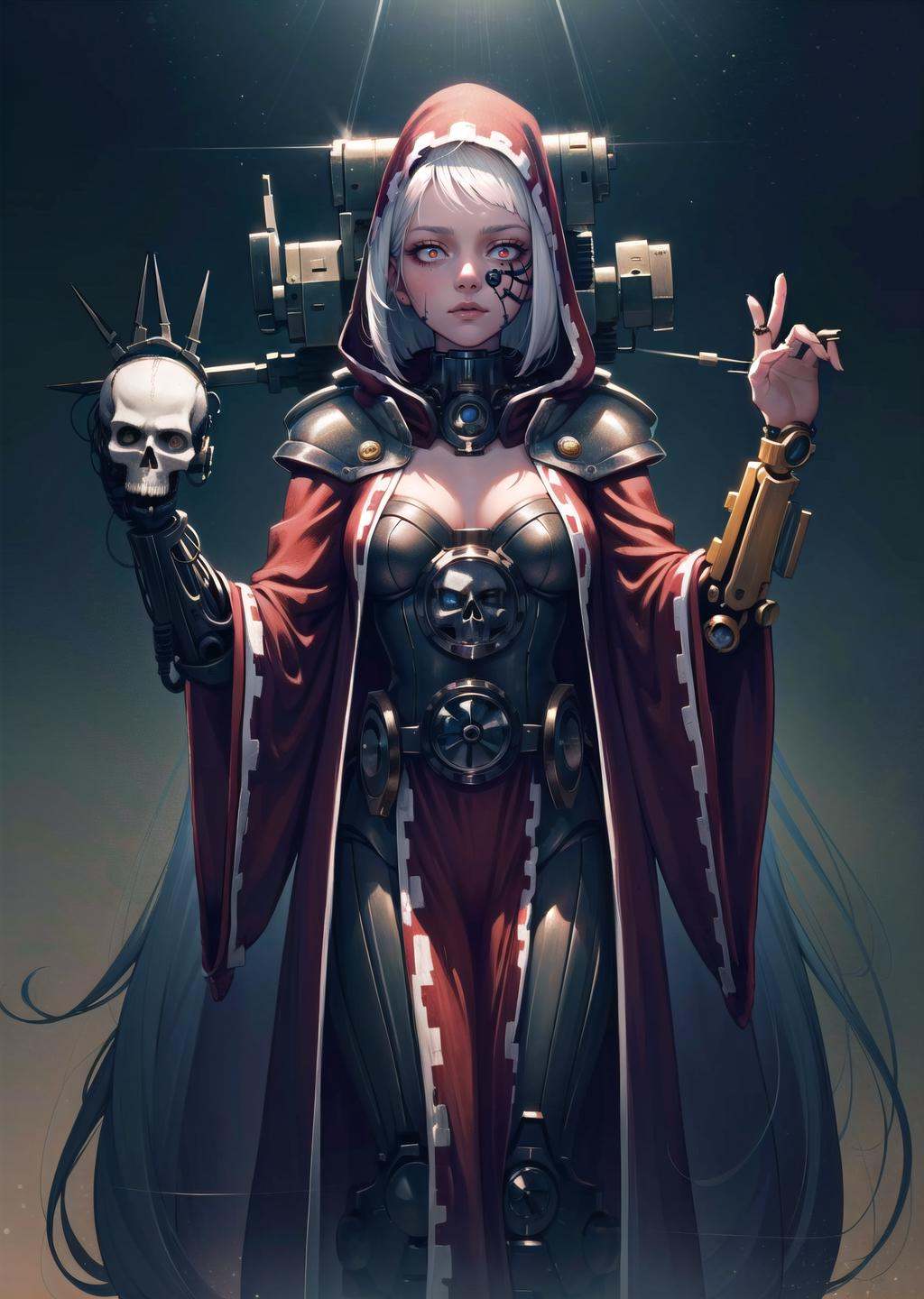 (1girl,  white hair very long hair bob cut,  laser eyes on Tensor.Art