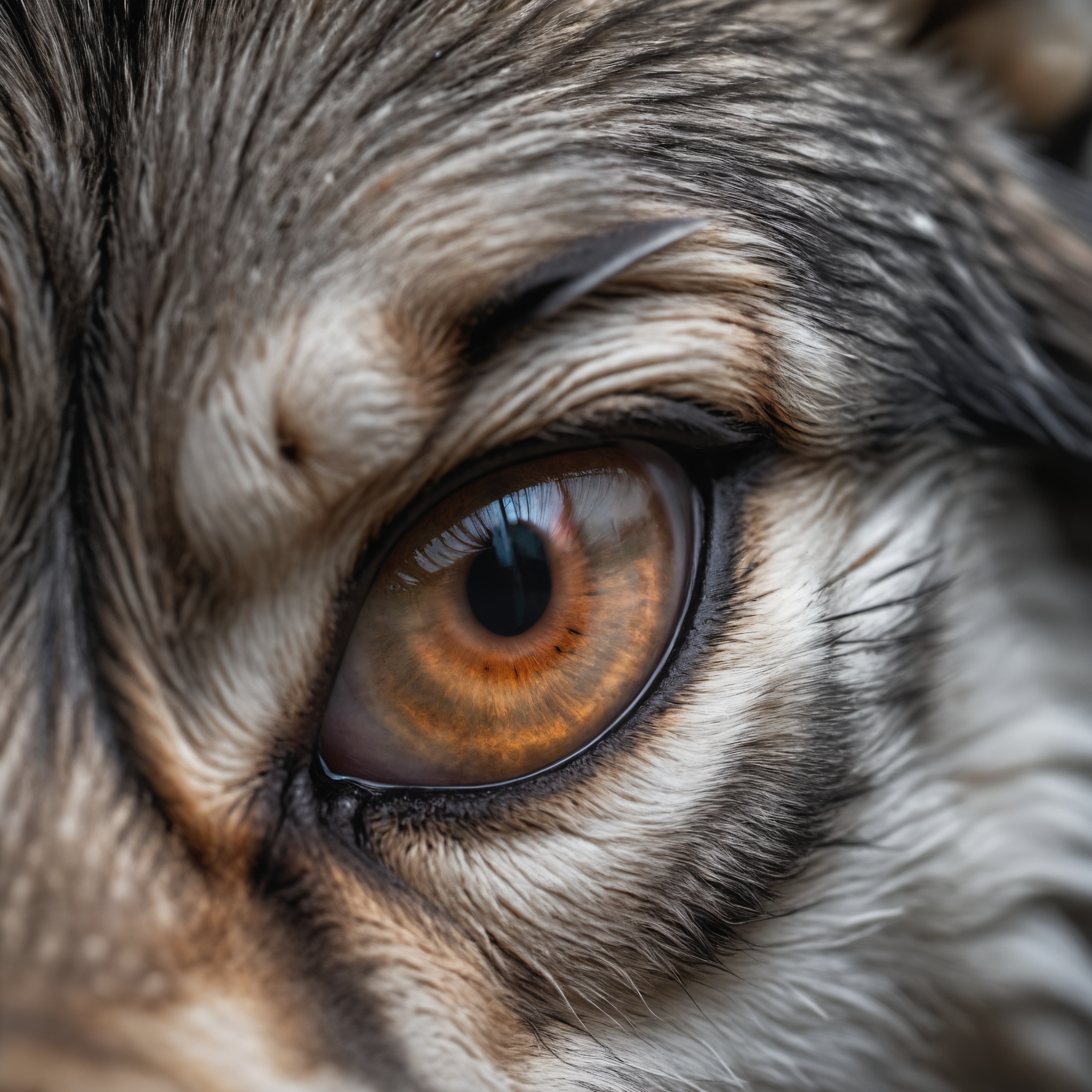 closeup of a wolf eye,  high quality photography,  3 point lighting on Tensor.Art