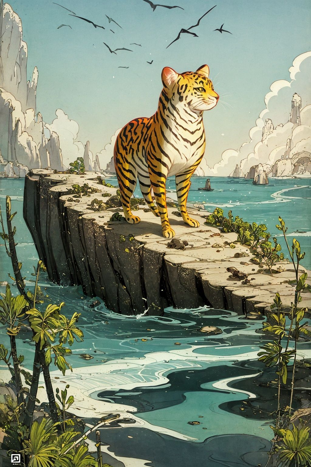 masterpiece,best quality,1 girl, concept art, reeds and beach, Jaguar, Nonchalant, Summer, Visual novel, illustration,<lora:nichuanjing-000010:0.6>,8K,HDR