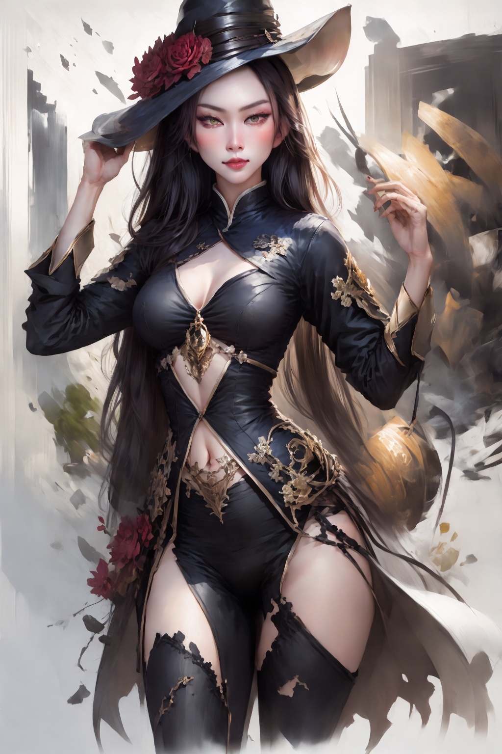 Create a detailed close-up illustration capturing the essence of a hat-wearing figure,  drawing inspiration from rossdraws...