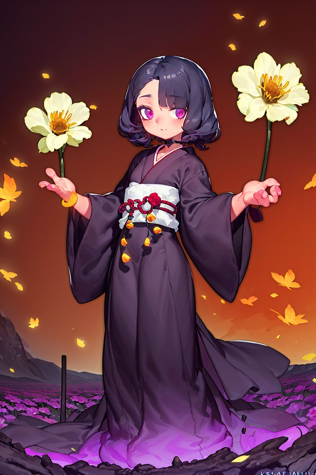 masterpiece,best quality,1girl,exquisite details,<lora:2qhuafeng-000008:0.7>, (art by Katsushika Ōi:1.3) , anime key visual, landscape of a ([Valley|Farmhouse]:1.3) , it is very Gruesome and Luminescent, flower field, Fall, Generative Art, flat lighting, Instax, silhouette, 8K,HDR