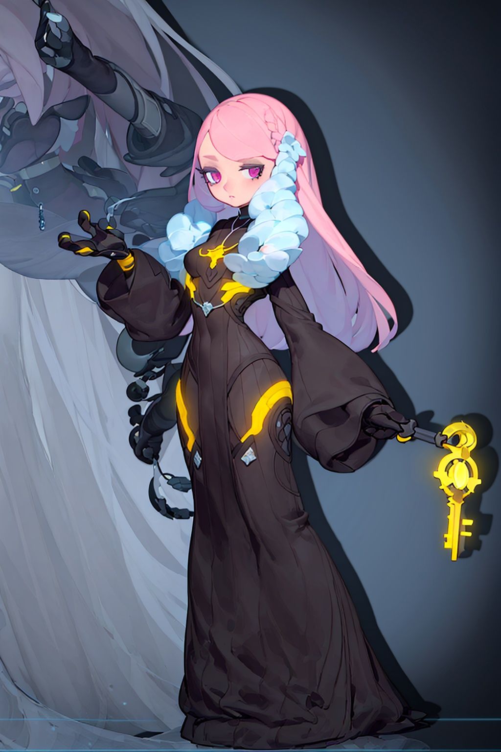 masterpiece,best quality,1girl,exquisite details,<lora:2qhuafeng-000008:0.8>, anime key visual, Ugly Futuristic Viracocha inside a Museum glass, Alabaster hairstyle, Foggy conditions, Cozy, opulent, 8K,HDR