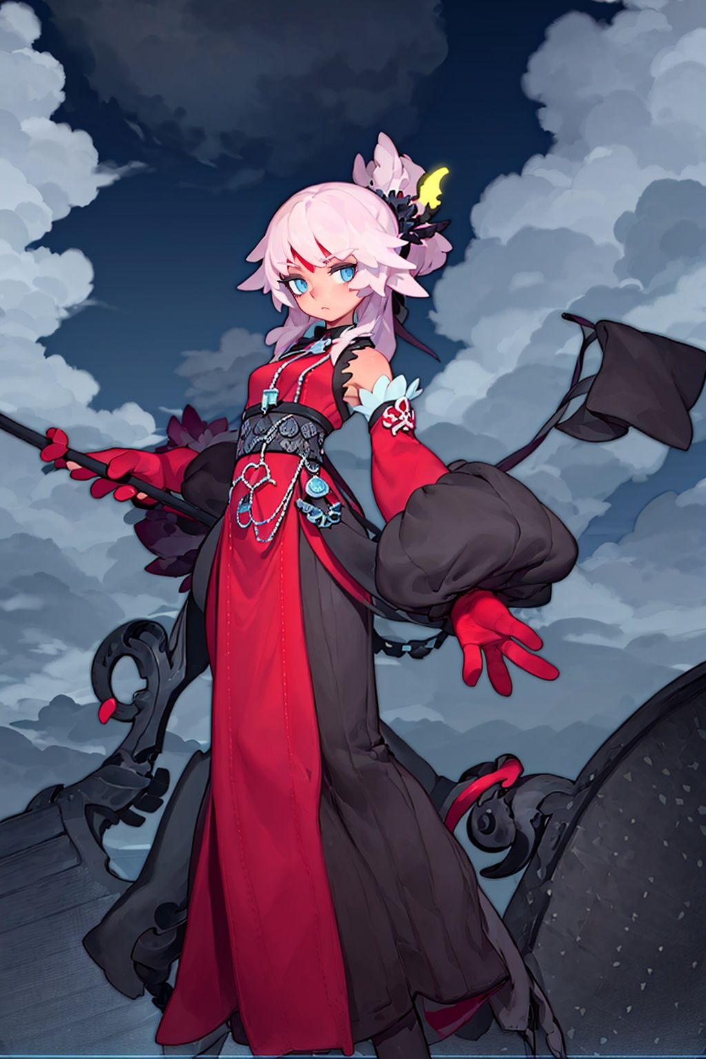 masterpiece,best quality,1girl,<lora:2qhuafeng-000008:0.8>, (stylized by Rob Liefeld:1.1) , anime key visual, alluring, landscape of a Yangon, Stormy weather, Proud, One Color, absurdres, 8K,HDR