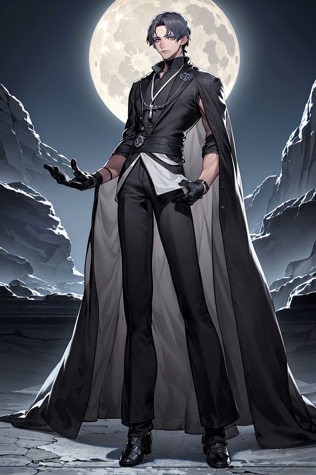 masterpiece,best quality,1girl,exquisite details,<lora:2qhuafeng-000008:0.7>, designed by Kiyoji Ōtsuji, anime key visual, landscape of a Level Beautiful (Men,ion:1.2) and Lunar crater, masterpiece, indoors, at Dawn, Fine art, 35mm, Grayscale, 8K,HDR