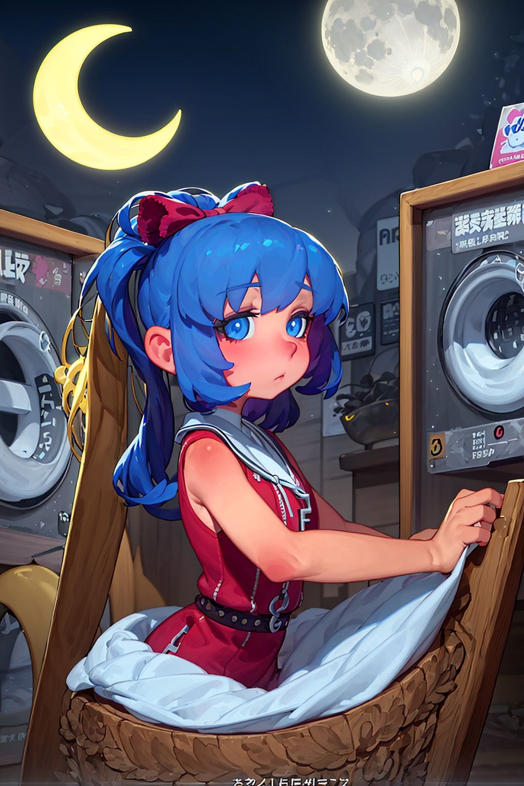 masterpiece,best quality,1girl,exquisite details,<lora:2qhuafeng-000008:0.7>, anime key visual, Furry dungeon, landscape of a Flat (Laundromat:1.2) , at Overcast, art by Lesser Ury, Christcore, Moonlight, 8K,HDR