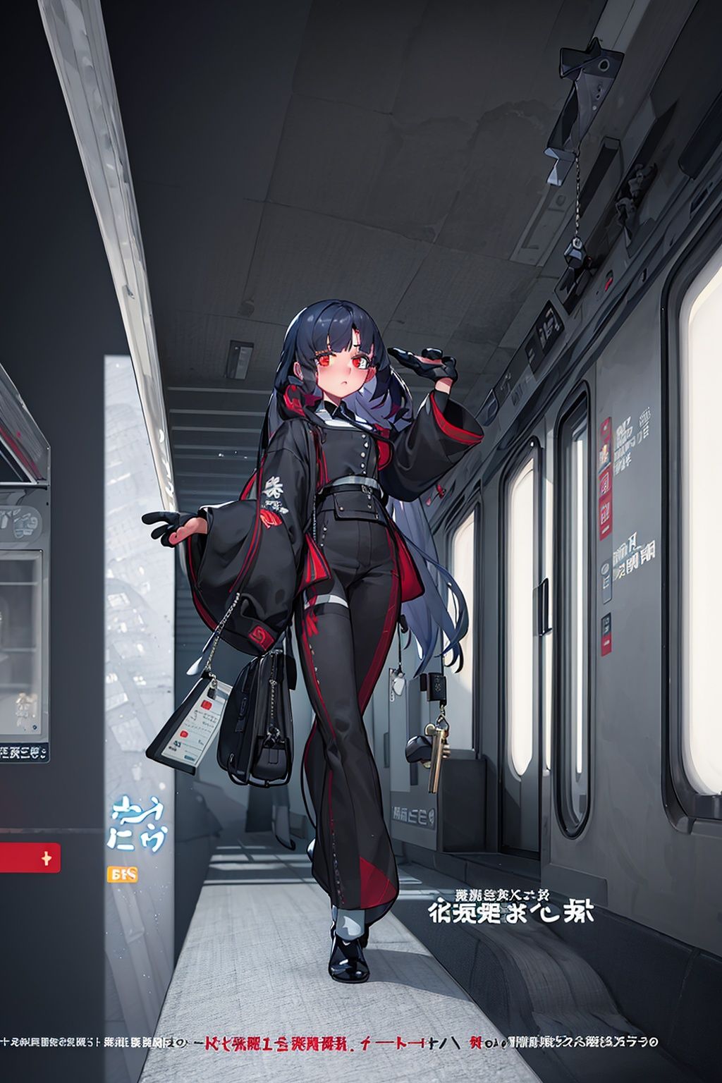 masterpiece,best quality,1girl,exquisite details,<lora:2qhuafeng-000008:0.7>, by Hashimoto Gahō, anime key visual, insane details, landscape of a Zurich from inside of a Train station, elegant, at Twilight, Flustered, Sots Art, telephoto lens, High Contrast, 8K,HDR