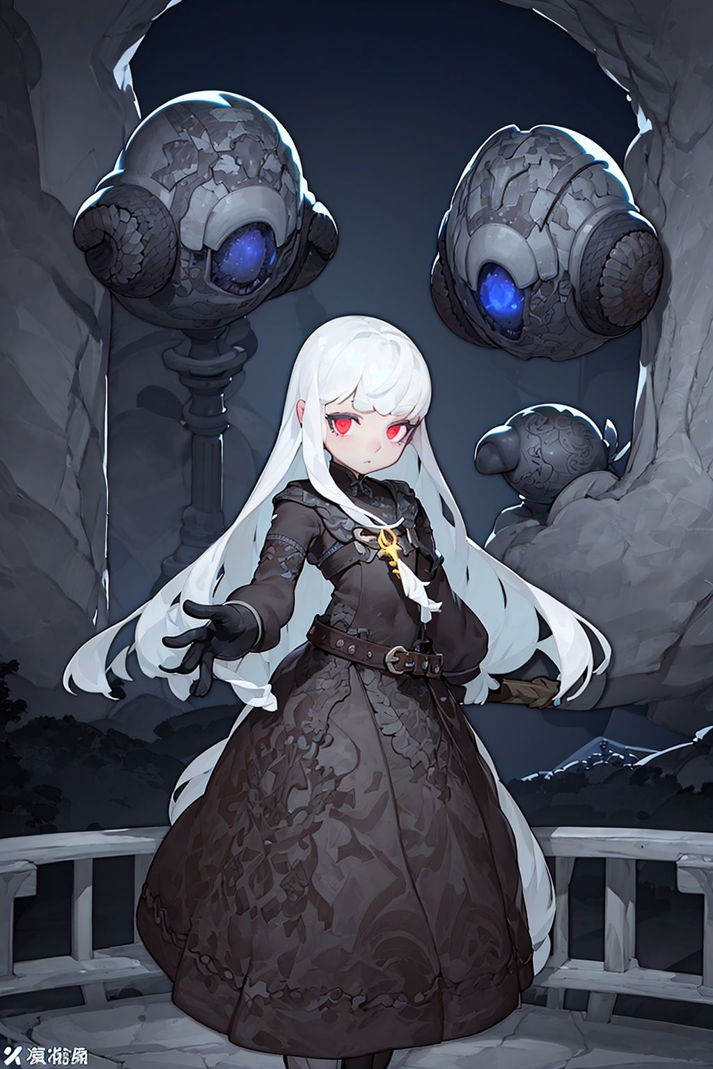 masterpiece,best quality,1girl,exquisite details,<lora:2qhuafeng-000008:0.7>, (stylized by Gu Hongzhong:0.8) , anime key visual, landscape of a Alien Bastei Bridge and Viking Kuiper Belt, Hazy conditions, Warm lighting, High Contrast, 8K,HDR