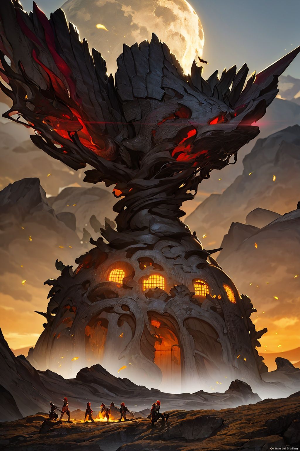 masterpiece,best quality,8K,HDR,<lora:2qhuafeng-000008:0.6>, concept art, landscape of a Crowded Sphinx den, Fall, Romantic, Cleancore, multidimensional, MOBA style, by Max Rive, Jean Dupas and Diane Arbus