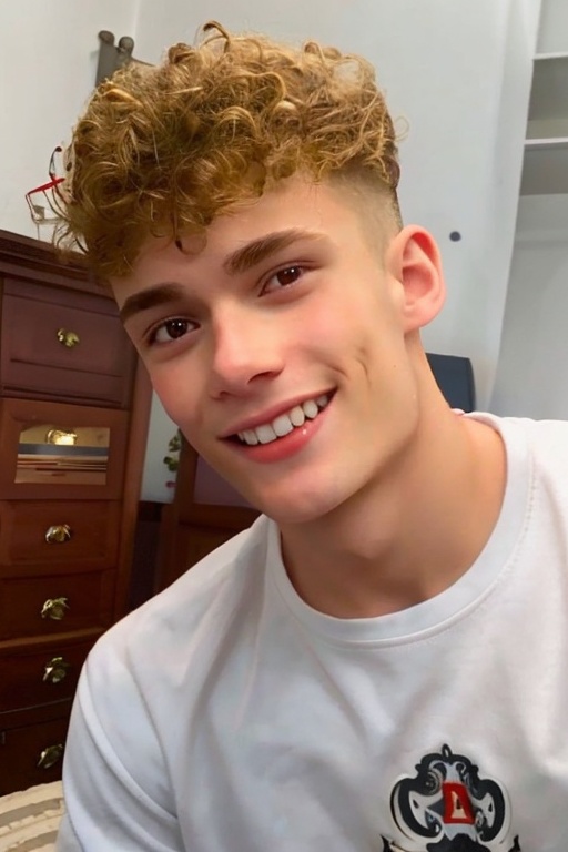 romeo_twink at home,  smile,  sharp focus on Tensor.Art