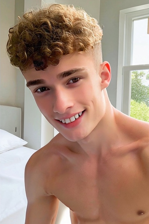 romeo_twink at home,  smile,  sharp focus on Tensor.Art