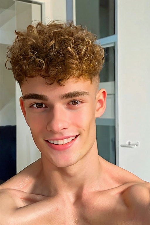 romeo_twink selfie at home,  smile,  sharp focus on Tensor.Art