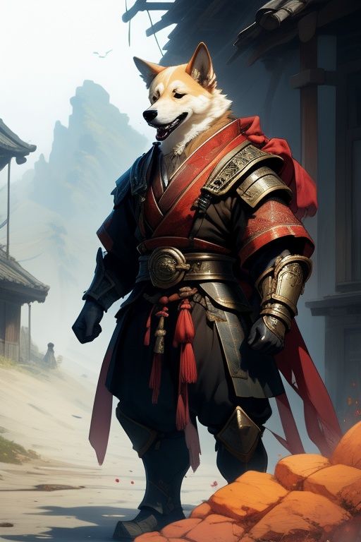 absurdres,1boy,solo,*****,incredibly absurdres,reality,<lora:dog:0.8>,dog,armor,Chinese Rural Dog,full_shot,
