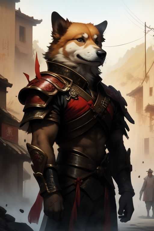 absurdres,1boy,solo,*****,incredibly absurdres,reality,<lora:dog:0.8>,dog,armor,Chinese Rural Dog,full_shot,