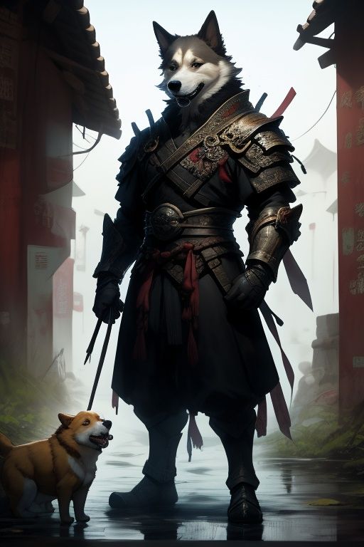 absurdres,1boy,solo,*****,incredibly absurdres,reality,<lora:dog:0.8>,dog,armor,Chinese Rural Dog,full_shot,