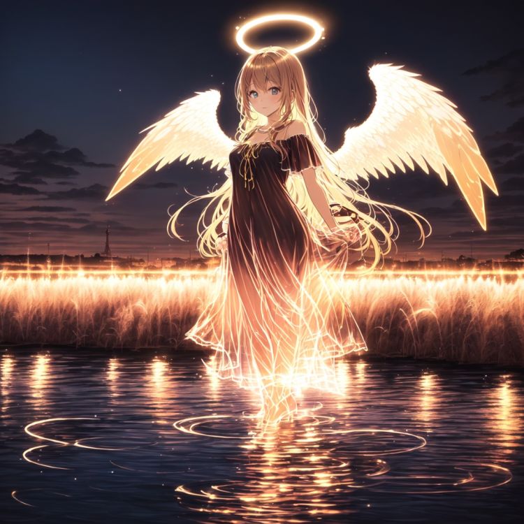 水上月中影-天使光线 by 小苏AIGC on Tensor.Art