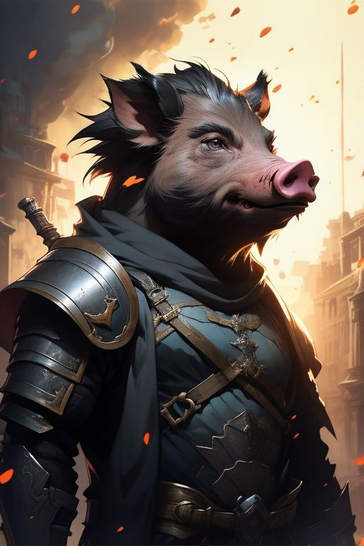 absurdres,1boy,solo,*****,incredibly absurdres,reality,<lora:pig:0.8>,pig,armor,(bucktooth:1.6),(black hair:1.6),wild boar,