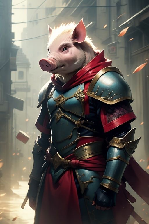 absurdres,1boy,solo,*****,incredibly absurdres,reality,<lora:pig:0.8>,pig,armor,