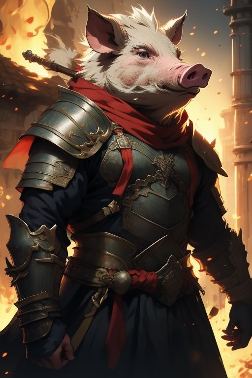absurdres,1boy,solo,*****,incredibly absurdres,reality,<lora:pig:0.8>,pig,armor,wild boar,