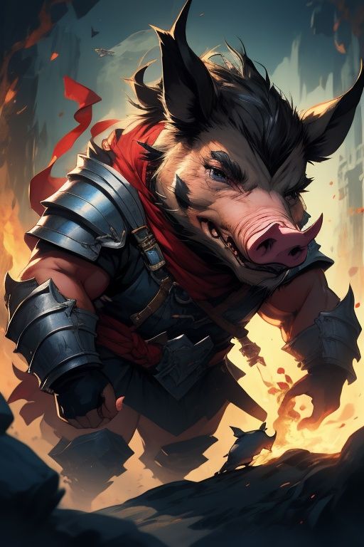 absurdres,1boy,solo,*****,incredibly absurdres,reality,<lora:pig:0.8>,pig,armor,(bucktooth:1.6),(black hair:1.6),wild boar,