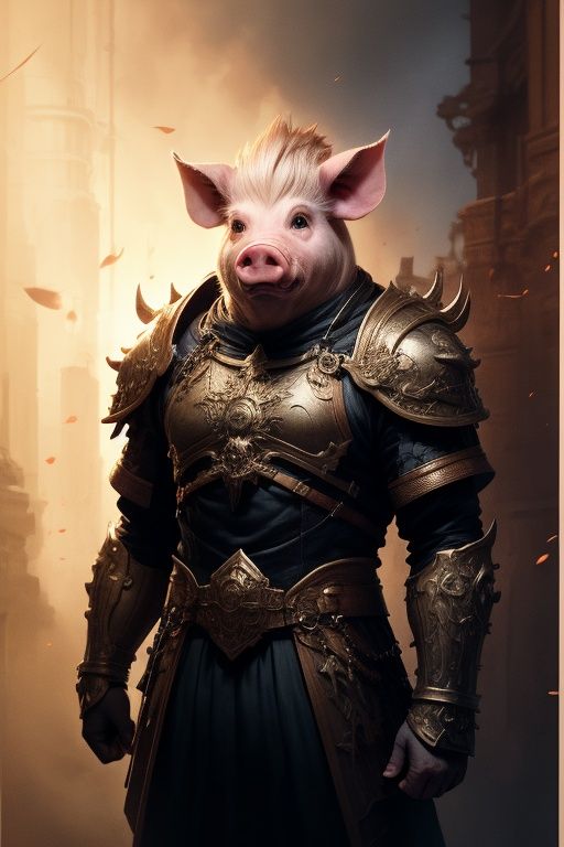absurdres,1boy,solo,*****,incredibly absurdres,reality,<lora:pig:0.8>,pig,armor,