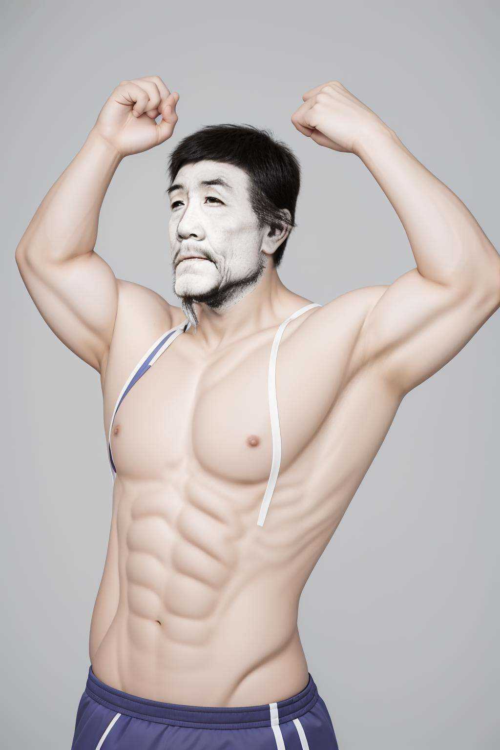 1boy,<lora:dufu_v1_base:0.6>,bodybuilder,