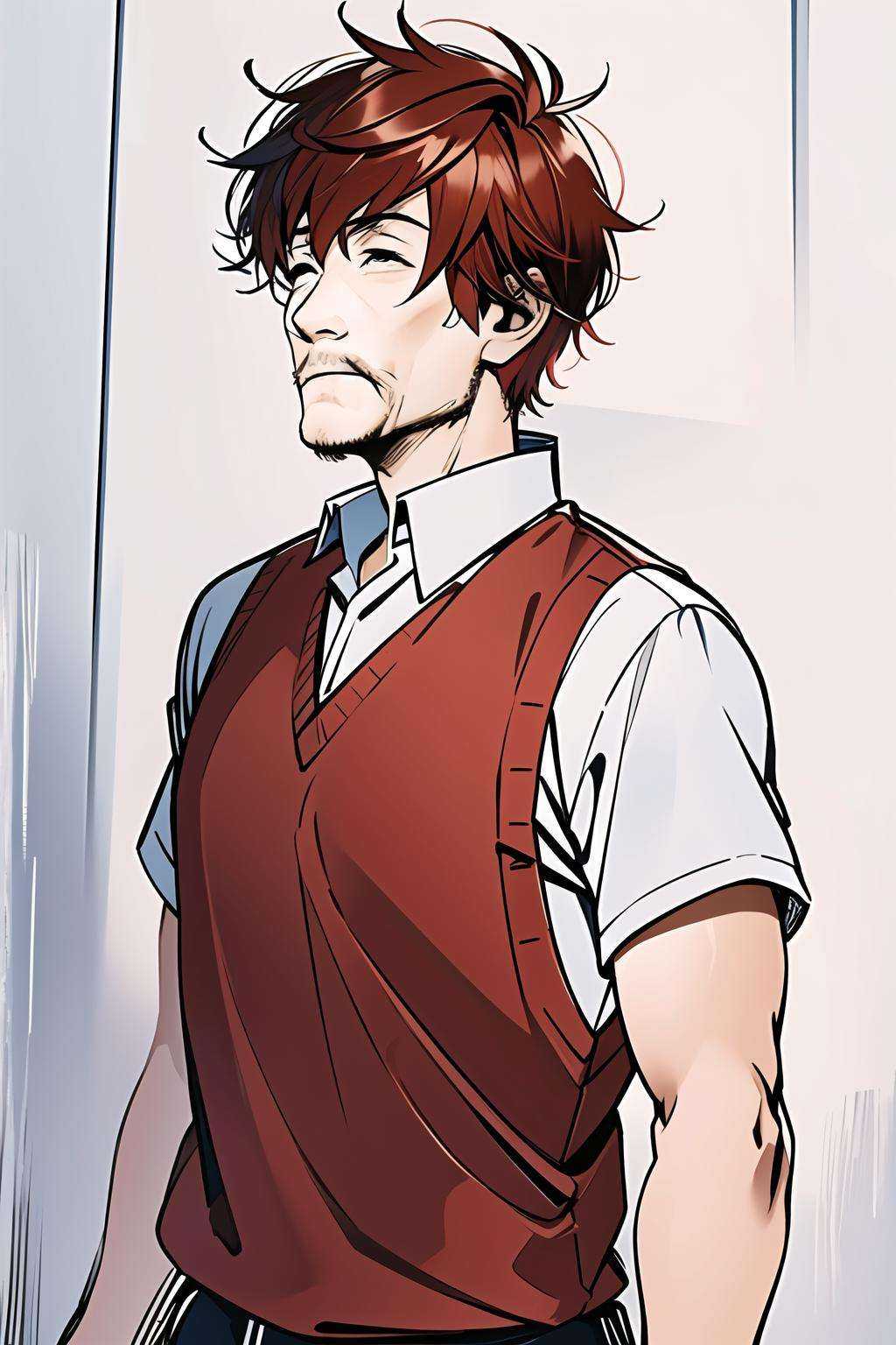 <lora:dufu_v1_512_base:0.6>,1man,red hair,