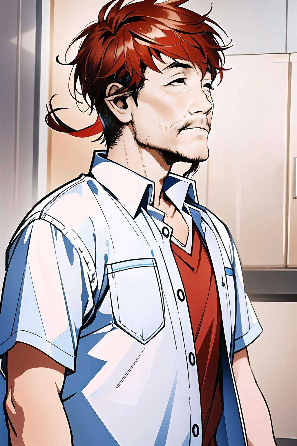 <lora:dufu_v1_512_base:0.6>,1man,red hair,