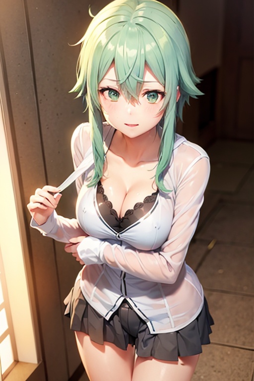 Shinono,  green hair,  medium breasts by ishiwatafox117 on Tensor.Art