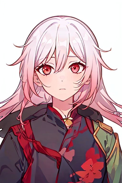 (masterpiece:1.3),(the best quality:1.2),(super fine illustrations:1.2),(Masterpiece),high quality,high detail,(white background:1.2),looking at viewer,(SOLO:1.4),outline,simple background,<lora:符华-温泉2:0.8>, solo,hair between eyes,red eyes,pink hair,multicolored hair,red hair,short kimono,jewelry,print kimono,very long hair,pink kimono,hair ornament,long sleeves,kimono,japanese clothes,white hair,fu hua,