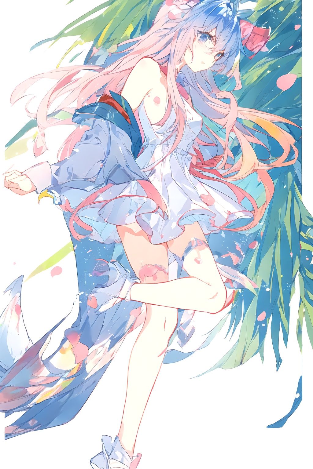 full body cg_game super detail multicolored hair nude on Tensor.Art
