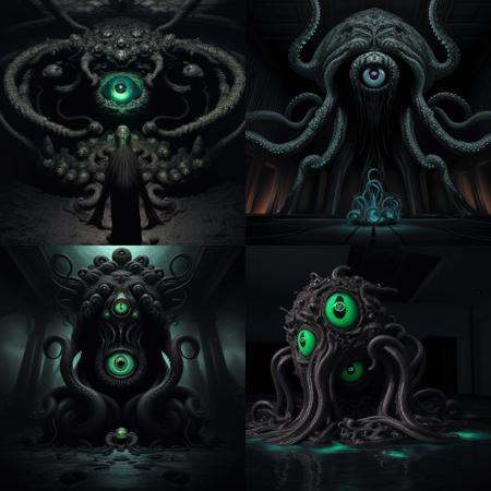 lvcrftn AND Shoggoth,  amorphous mass,  writhing tentacles on Tensor.Art