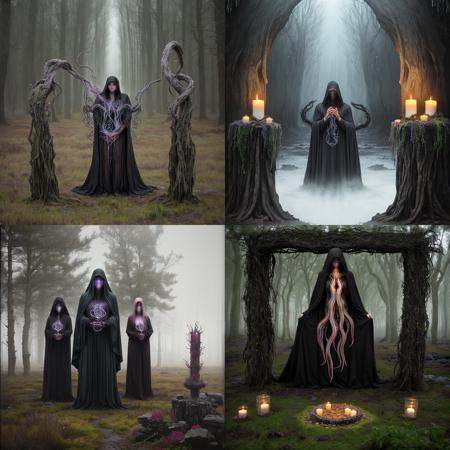 lvcrftn AND cloaked figures,  bog,  mist on Tensor.Art