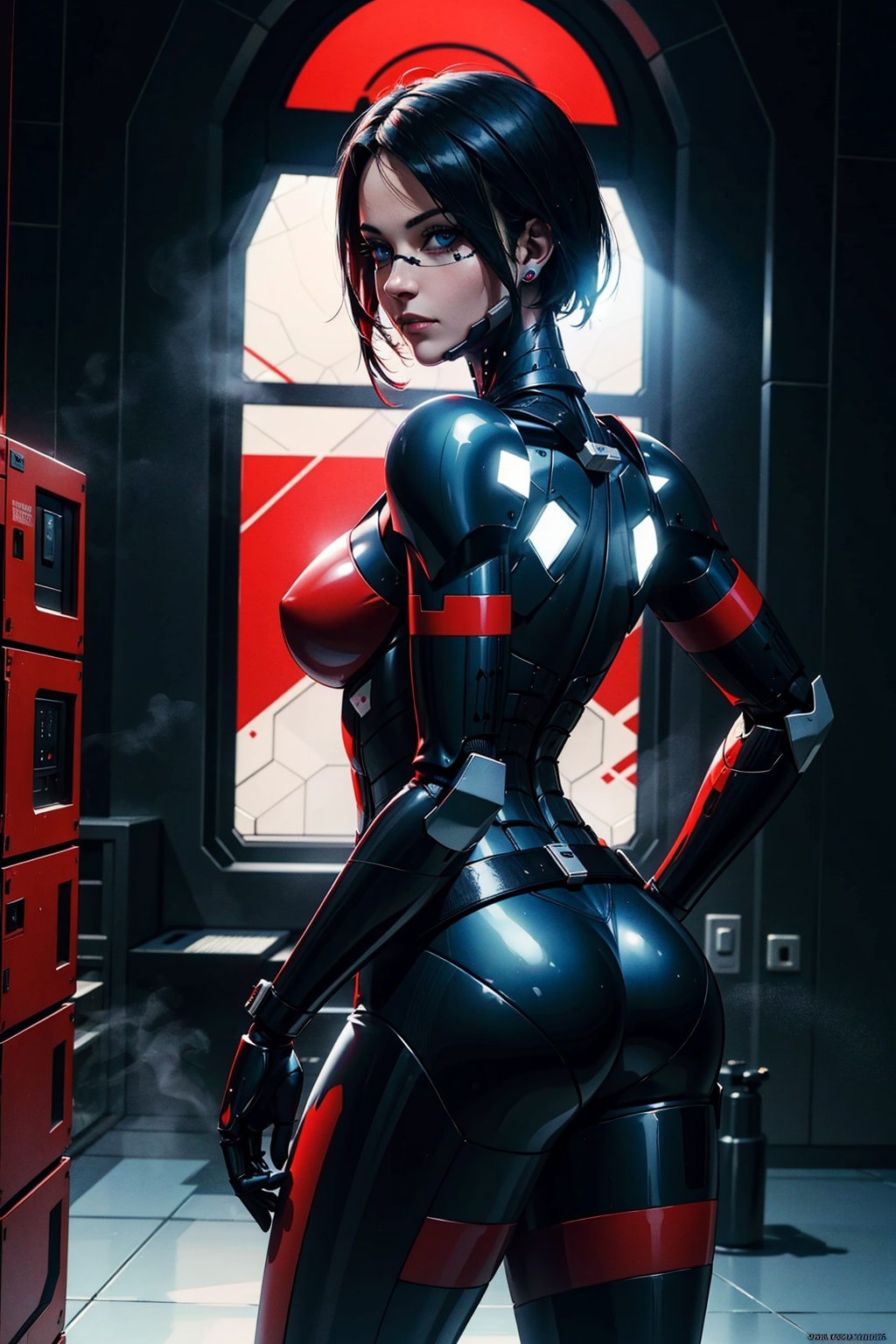 1girl,  black hair ,  robot joints by Keith on Tensor.Art