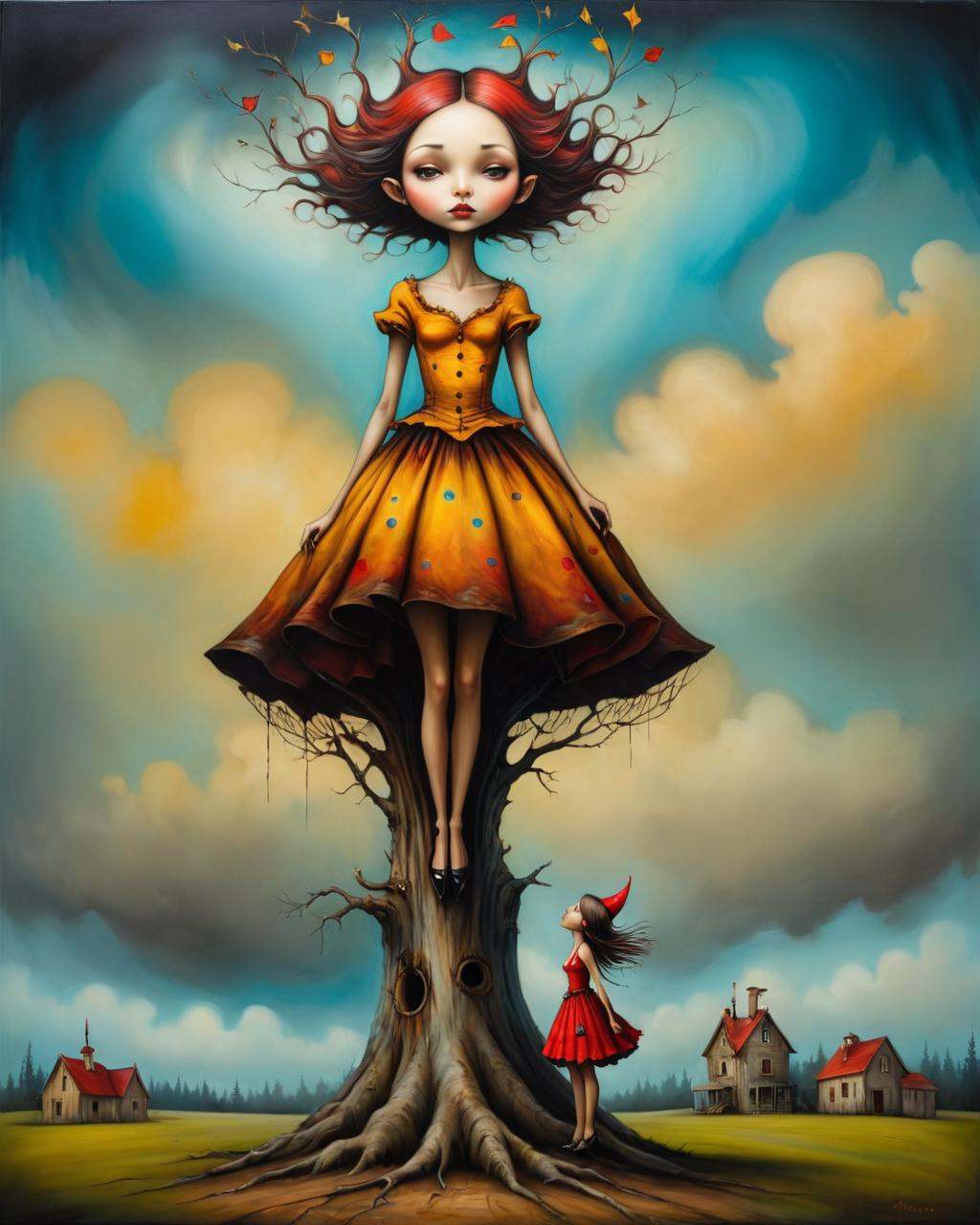 Psychedelic style in the style of esao andrews,  esao andrews style,  esao andrews art on Tensor.Art