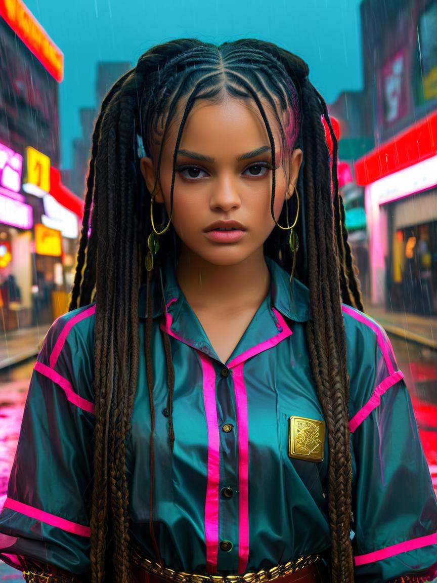 Neon noir [ |art by John William Waterhouse],  digital art,  Corsican on Tensor.Art
