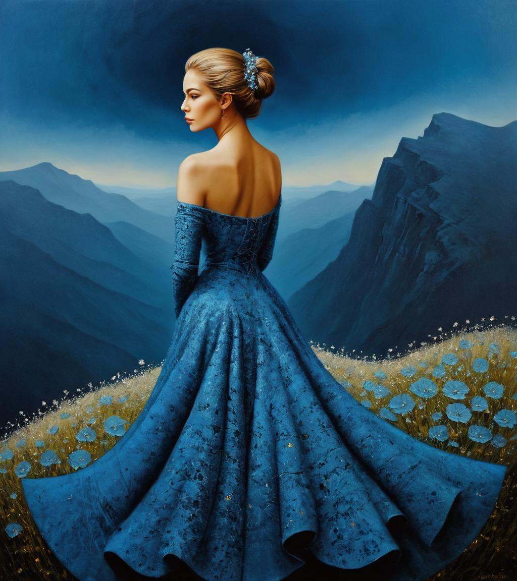 Surrealist art in style of karol bak,  painting of a woman,  by Teun Hocks on Tensor.Art