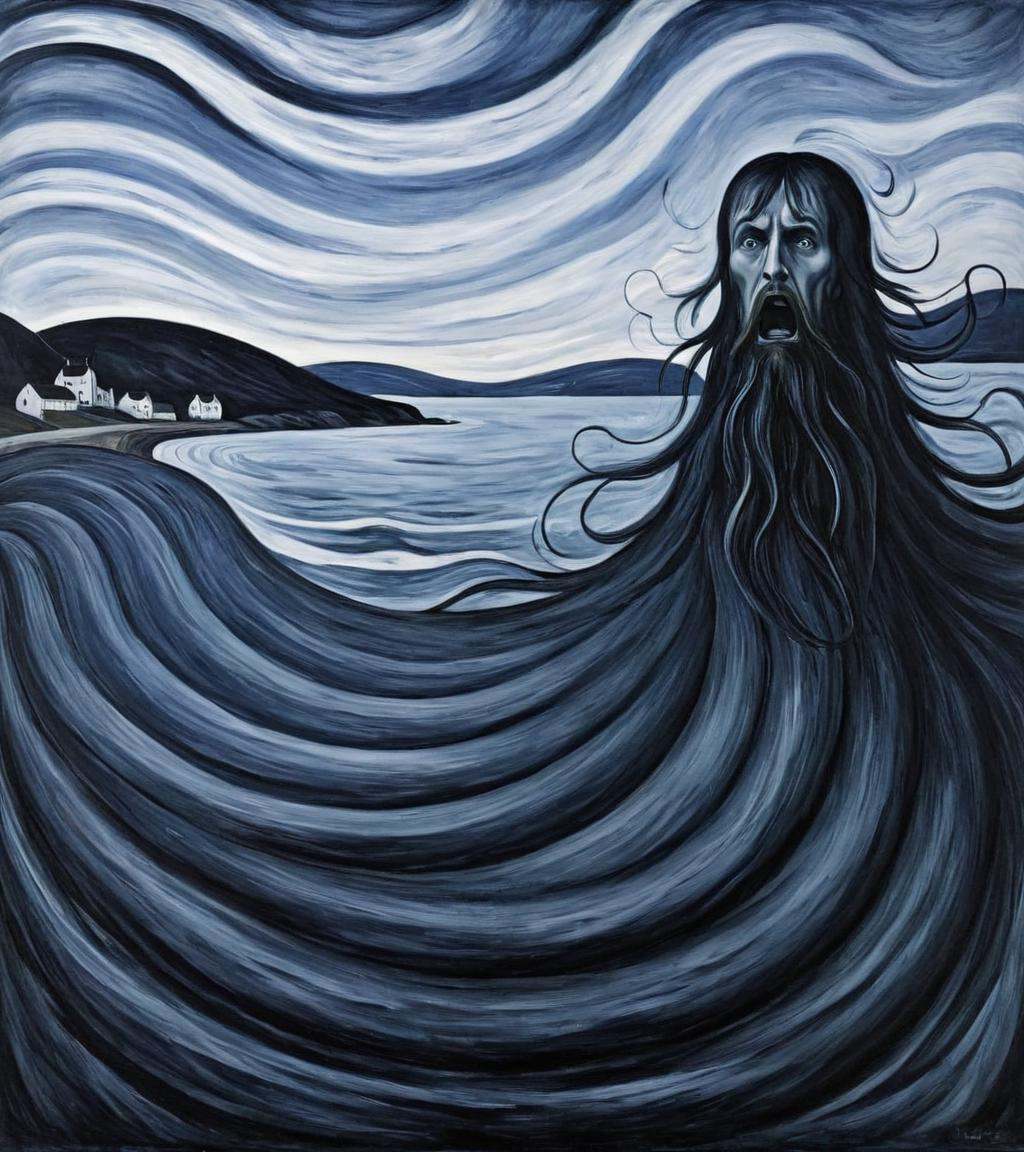 Surrealist art in the style of Edvard Munch,  ,  painting on Tensor.Art