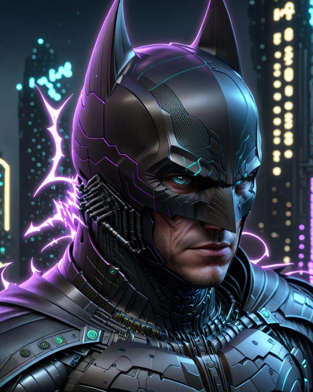 concept art batman arkham knight wallpaper,  cyberpunk batman,  portrait of batman on Tensor.Art