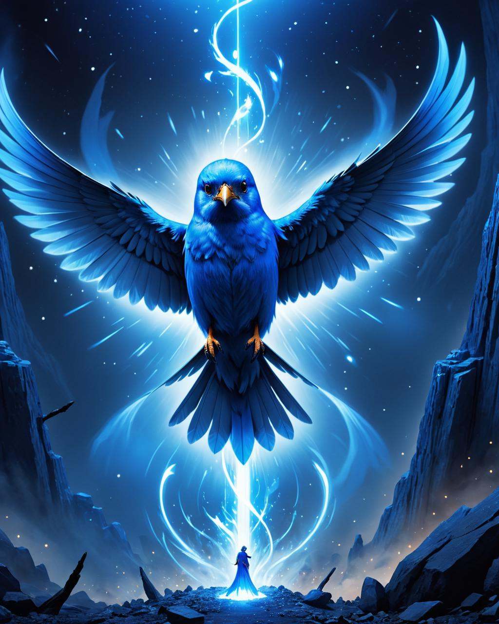 concept art ,  Bluebird of Underworld,  the Bluebird is Supernatural on Tensor.Art