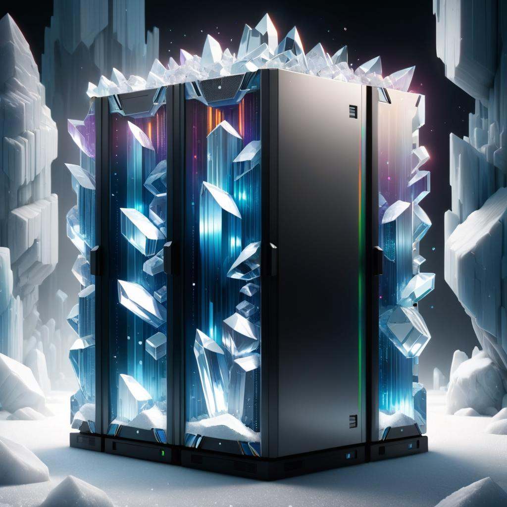concept art of "Realistic art of a data storage facility,  but instead of traditional server racks,  there are tall stacks...